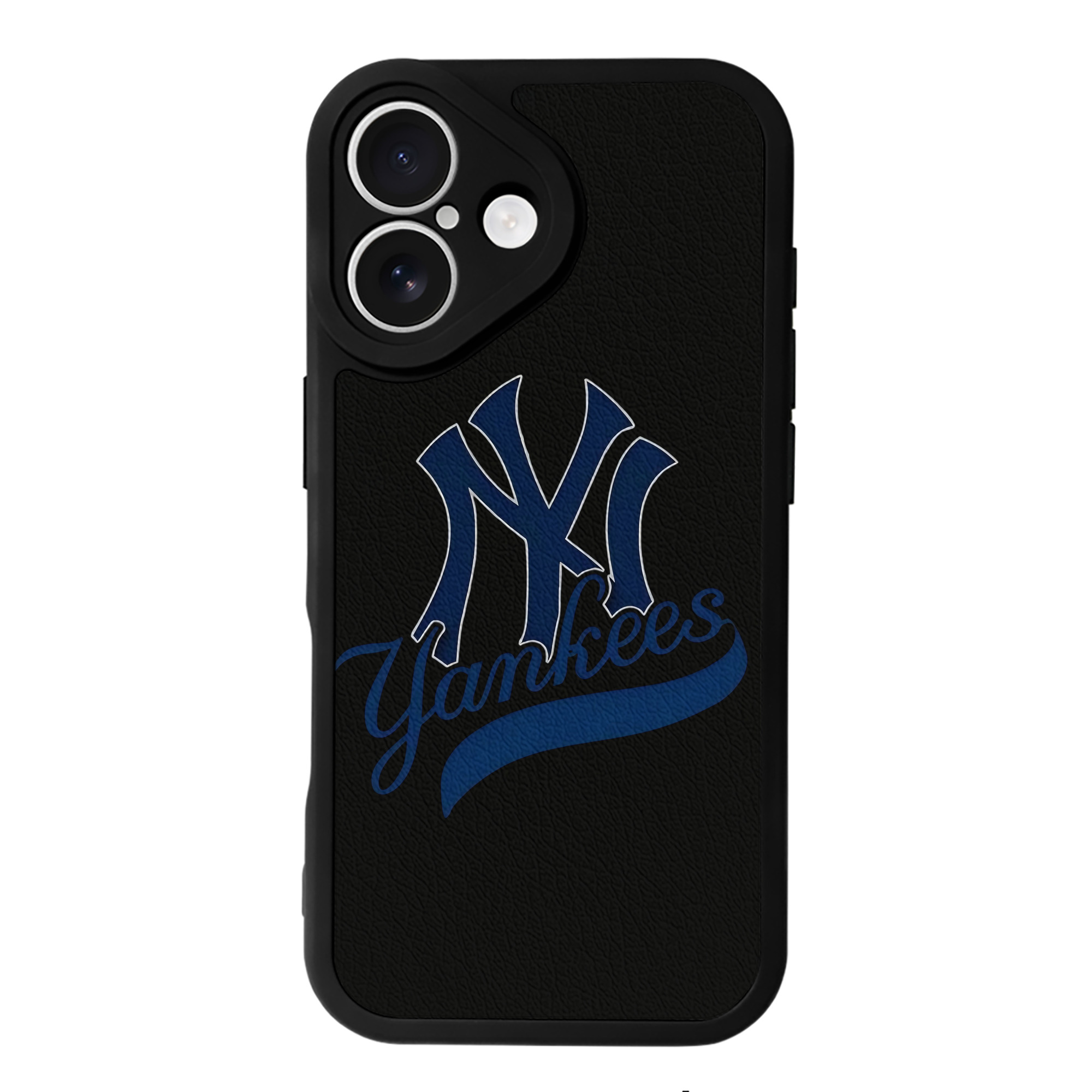 New York Yankees Logo IPhone 16 Silicone Leather Case – UV Print, Lambskin Texture – Perfect Fit, Wireless Charging Compatible, Scratch Resistant, Precise Cutouts – Stylish Protection For IPhone 16